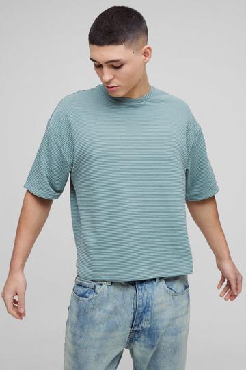 Sage Green Oversized Boxy Ribbed T-Shirt