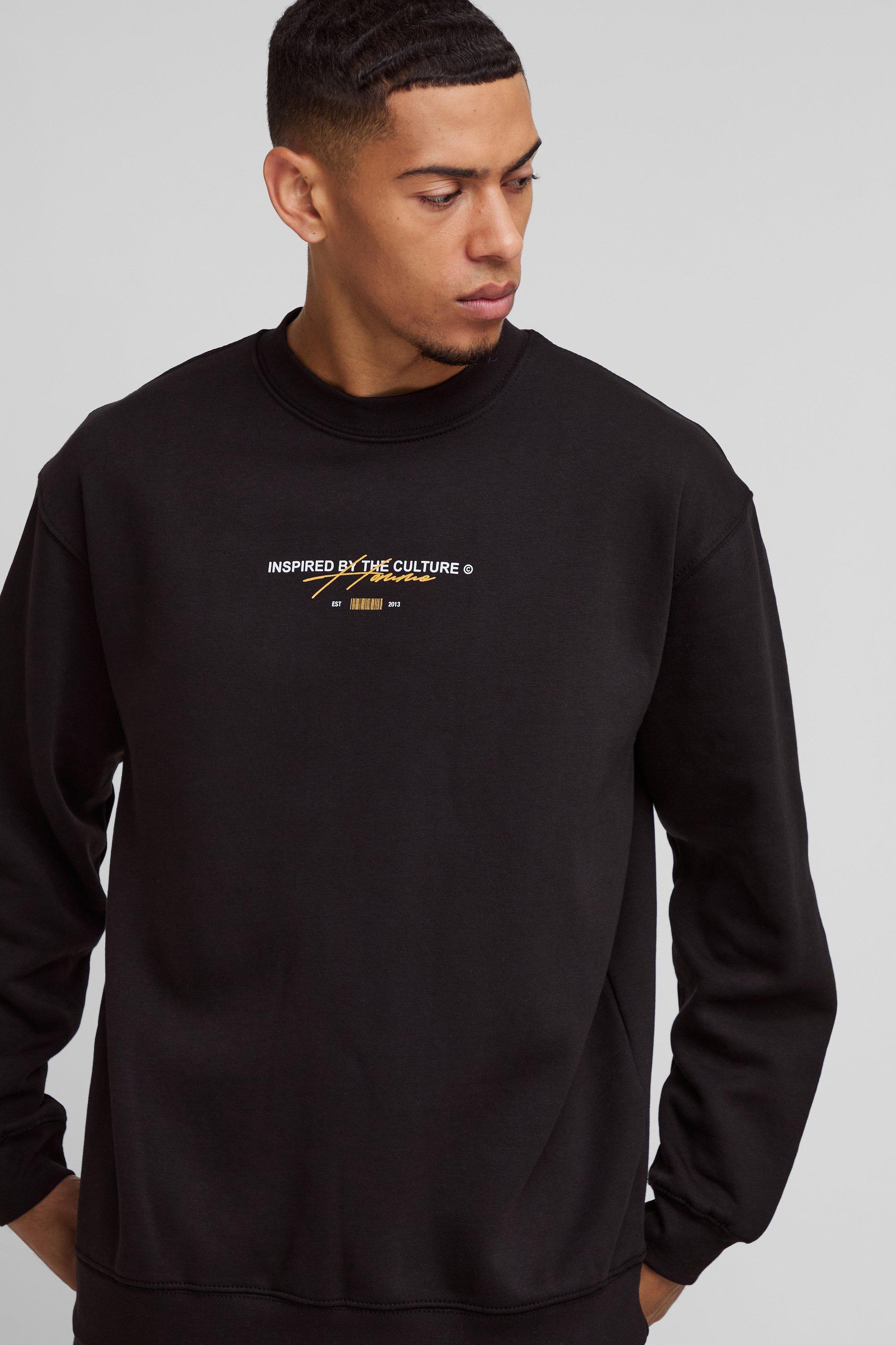 Oversized Branded Graffiti Graphic Sweatshirt