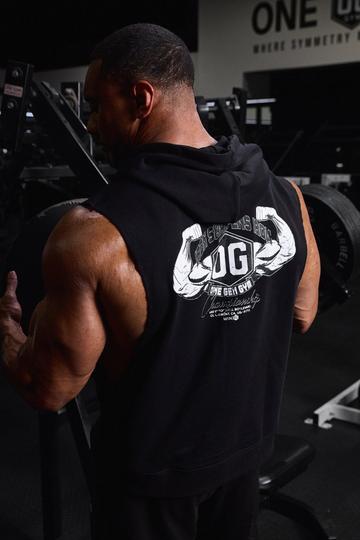 Man Active X OG Gym Oversized Sleeveless Hoodie black