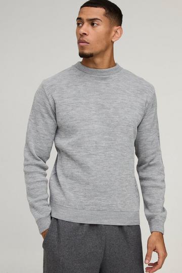 Gebreide Regular Fit Trui Met Crewneck light grey