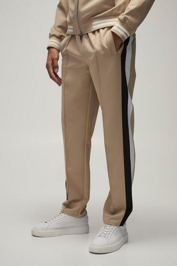 Stone Beige Tailored Varsity Trouser