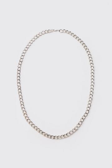 Short Length Plain Chain Necklace silver