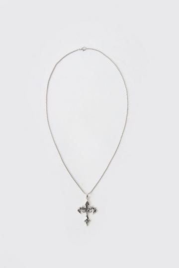 Silver Cross Pendant Necklace