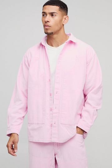 Oversized Corduroy Carpenter Overhemd pink