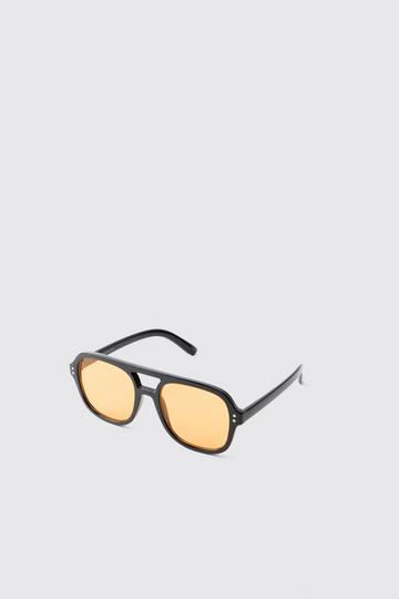 Contrast Lense Retro Sunglasses black