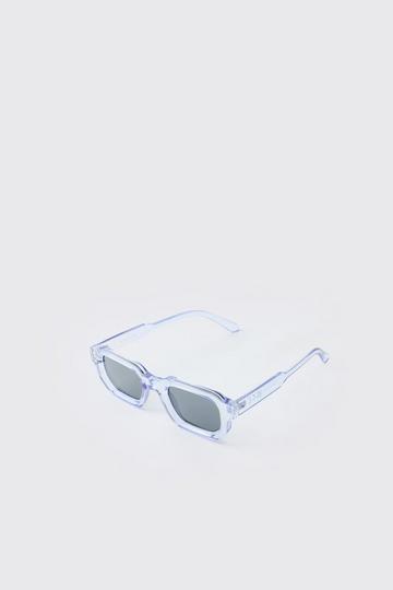 Pale Blue Plastic Rectangular Sunglasses pale blue