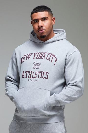 Man Active New York City Athletics Oversized Hoodie grey marl