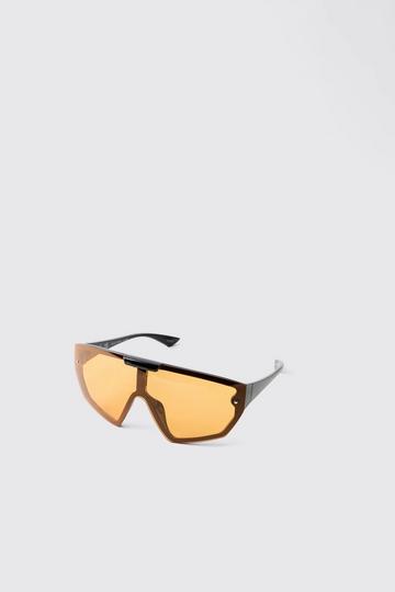 Contrast Lense Plastic Visor Sunglasses yellow