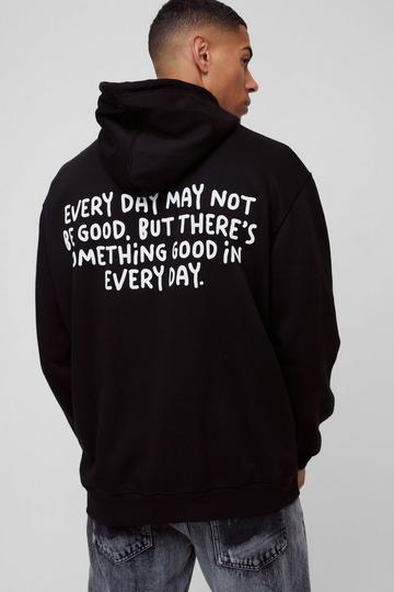 Oversized Everyday Text Graphic Hoodie black