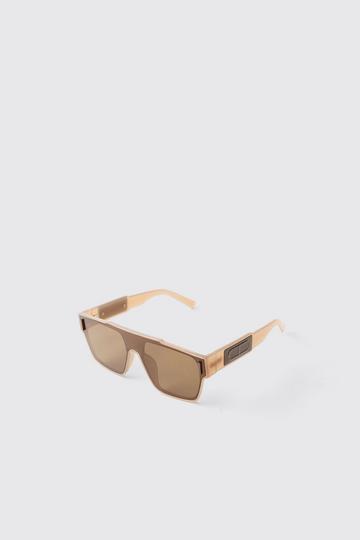 Bruine Visor Zonnebril Met Getinte Glazen brown