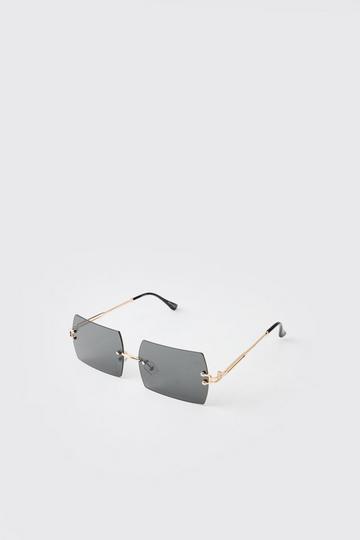 Metallic Tinted Lense Metal Gold Sunglasses