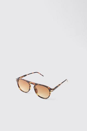 Tort Retro Plastic Sunglasses brown