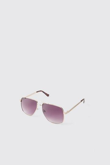 Gold Metal Aviators Sunglasses gold