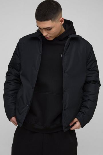 Regular Fit Nylon Coach Jacket black