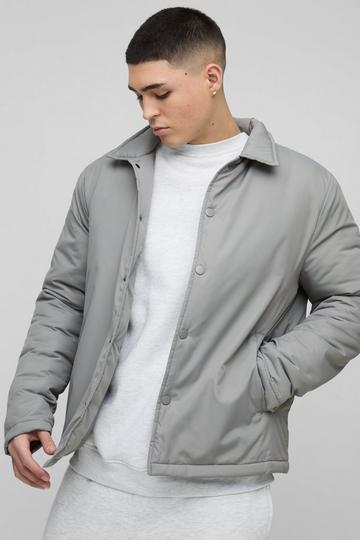 Regular Fit Nylon Coach Jacket stone