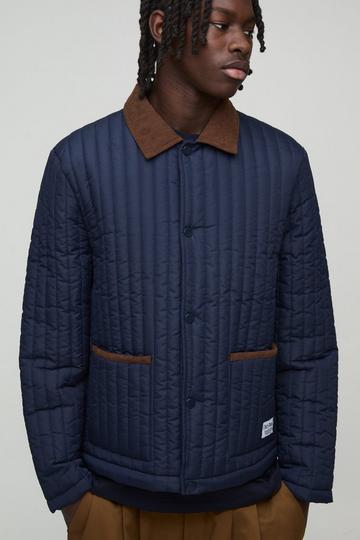 Regular Lightweight Quilted Coach Jacket navy