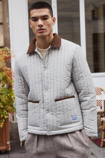 Regular Lightweight Quilted Coach Jacket stone