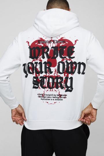 Write Your Own Story Heart Graphic Hoodie white