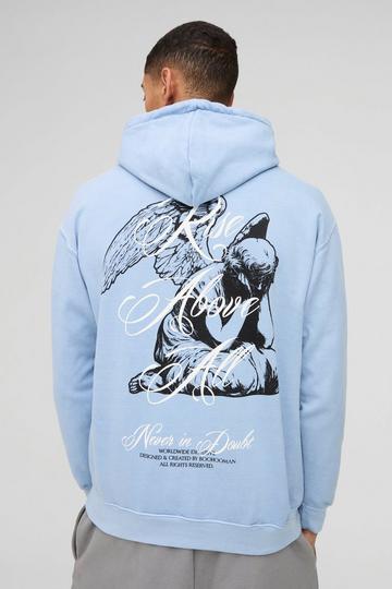 Blue Washed Renaissance Graphic Hoodie