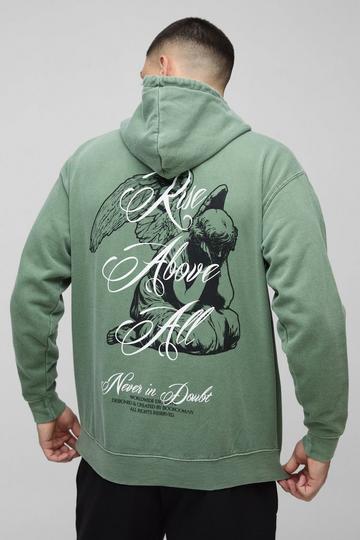 Renaissance Text Graphic Hoodie khaki