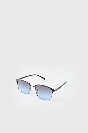 Black Metal Navigator Sunglasses black