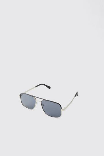 Silver Metal Aviator Sunglasses silver