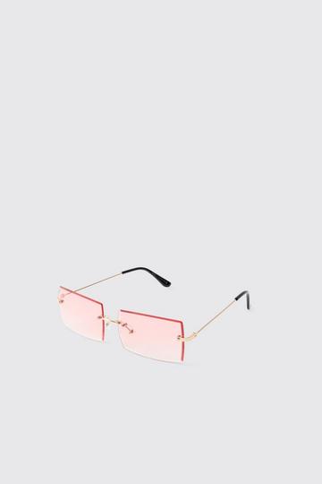 Pink Pink Rimless Sunglasses