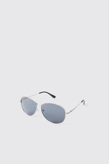 Silver Metal Navigator Sunglasses silver