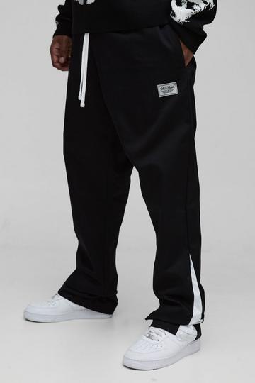 Black Plus Extended Drawcord Stacked Flared Trousers