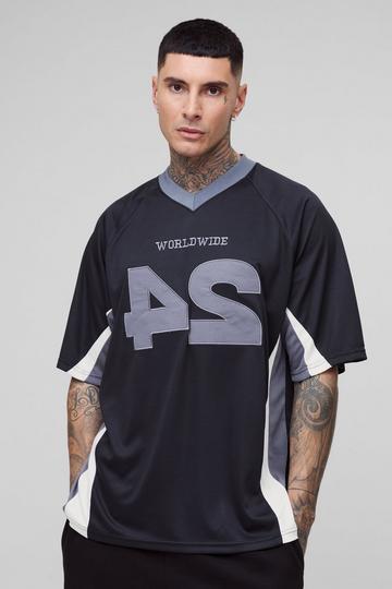 Tall Worldwide Mesh Football T-shirt black