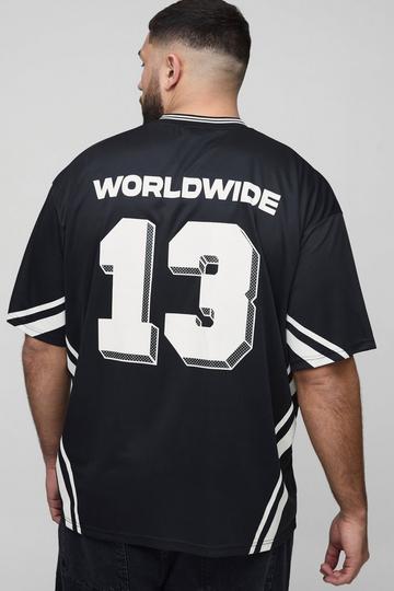 Black Plus Official Oversized Mesh Football T-shirt