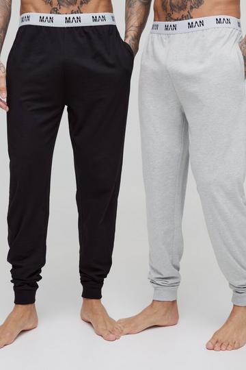 Tall 2 Pack Man Loungewear Cuffed Joggers black