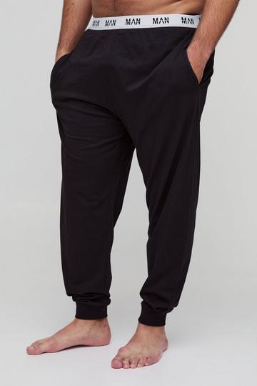 Black Plus Man Loungewear Cuffed Joggers