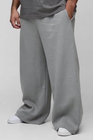 Grey Plus 330GSM Basic Extreme Wide Leg Jogger