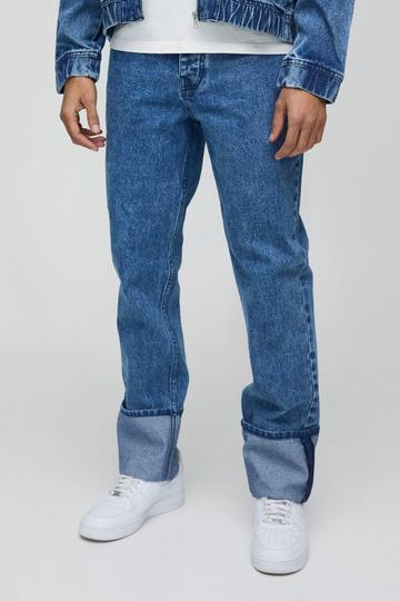 Straight Leg Embroidered Official Jeans mid blue