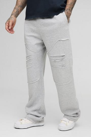 Tall Heavy Weight Relaxed Distressed Carpenter Joggers grey