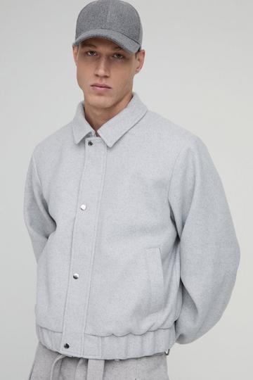 Boxy Melton Harrington Jacket grey