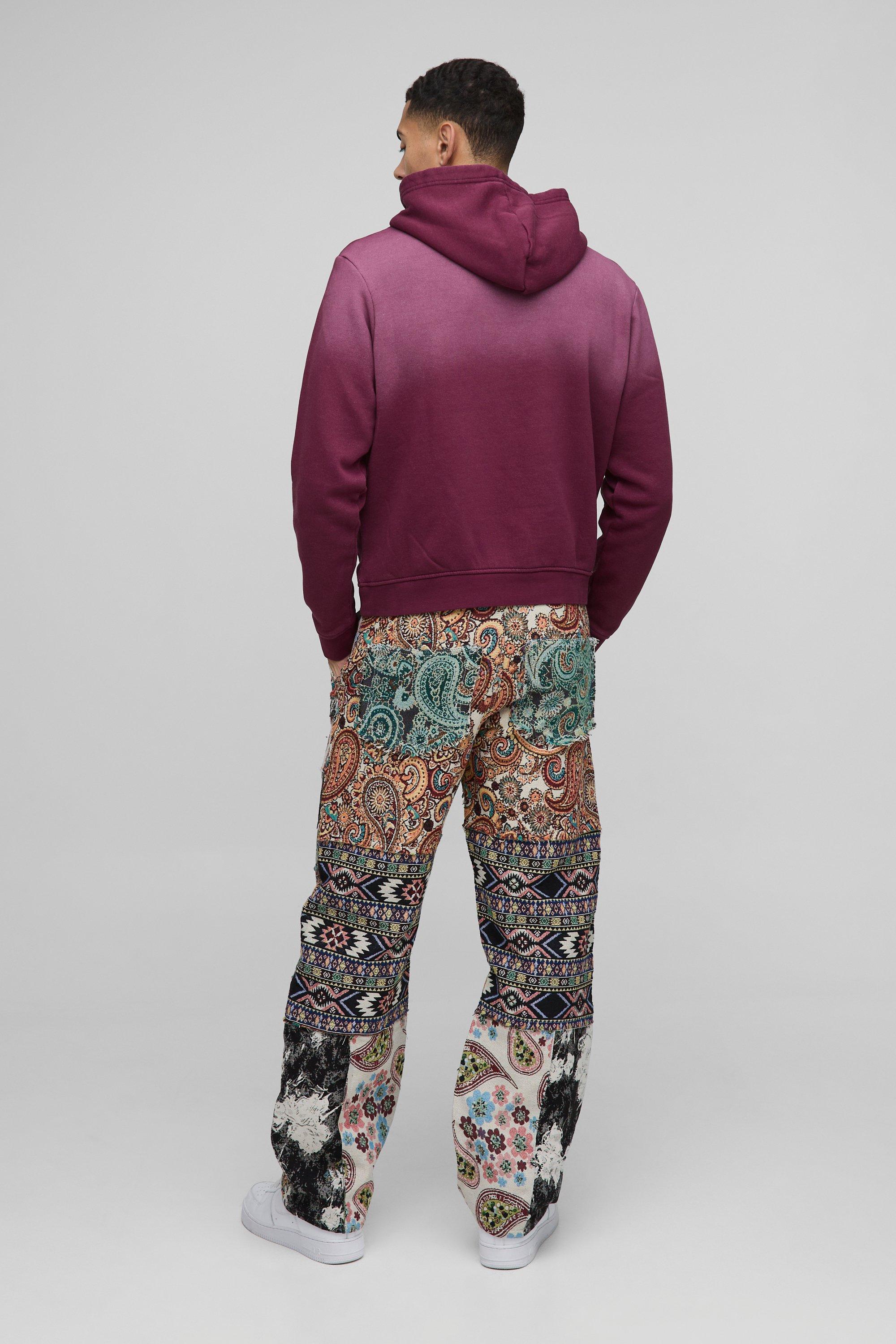 Relaxed Tapestry Patchwork Trousers | boohoo USA Relaxed Tapestry Patchwork Trousers | boohoo USA