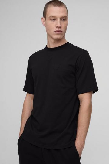Geborduurd Bm Signature T-Shirt Met Crewneck black