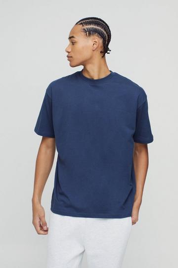 Oversized Basic Crew Neck T-shirt navy