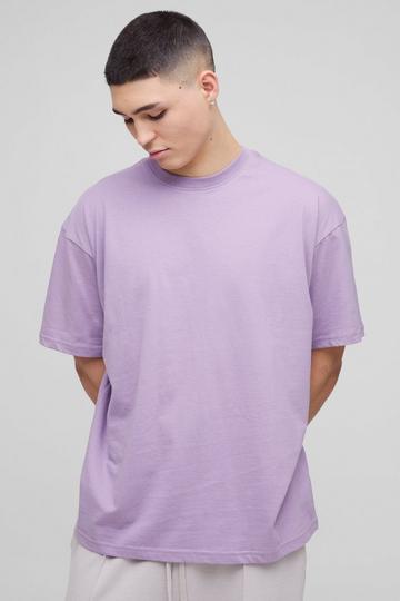 Oversized Basic T-Shirt Met Crewneck purple