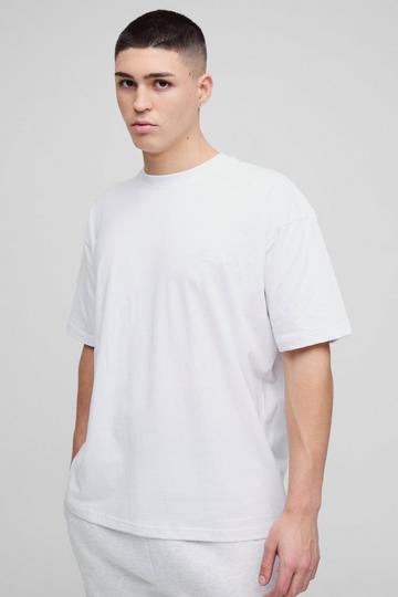 Oversized BM Signature Embroidered Crew Neck T-shirt white