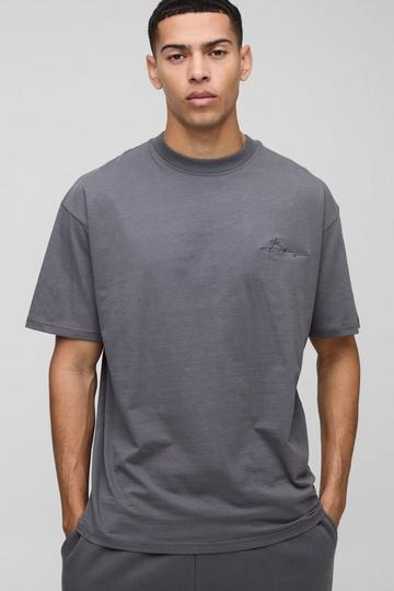 Oversized Homme T-Shirt Met Crewneck charcoal