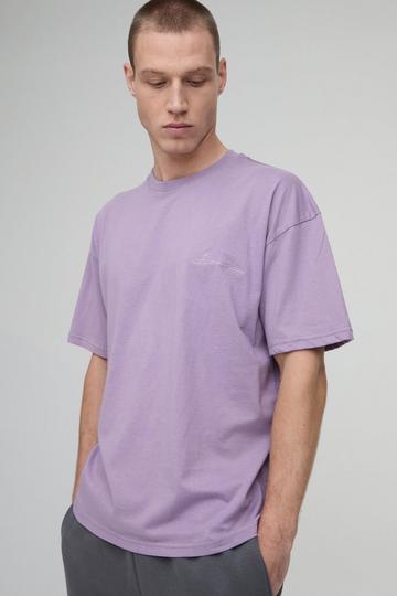 Purple Oversized BM Signature Crew Neck T-shirt