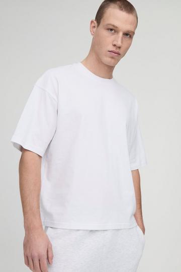 Basic Oversized Boxy Crew Neck T-shirt white