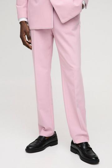 Broek Met Rechte Pijpen En Contrasterend Paneel light pink