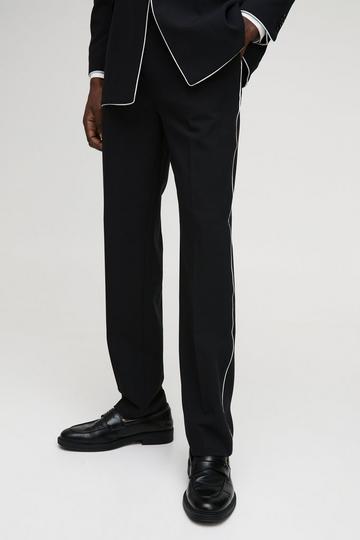 Straight Leg Contrast Panel Trouser black