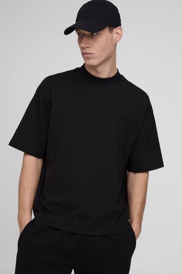 Black Oversized Boxy BM Signature Extended Neck T-shirt