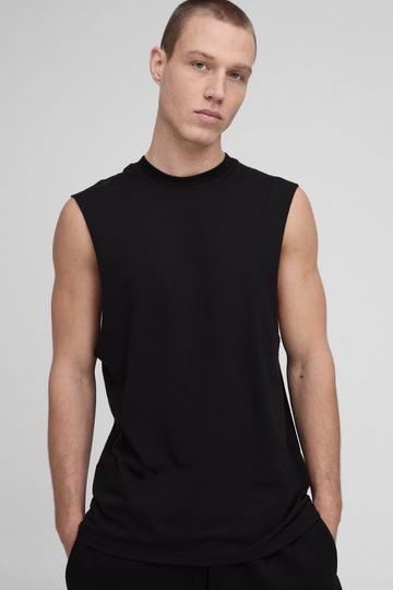 Basic Tank Top Met Grote Armgaten black