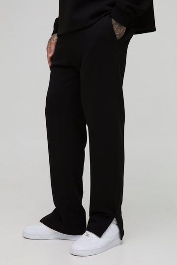Tall 330GSM Regular Fit Split Hem Joggers black
